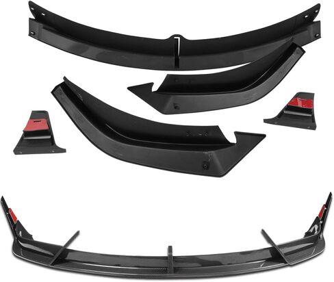 5pcs Front Bumper Lip Spoiler Body Kit Compatible with 2016-2021 Tesla Model X 2017 2018 2019 2020 (Painted Carbon) in Saudi Arabia