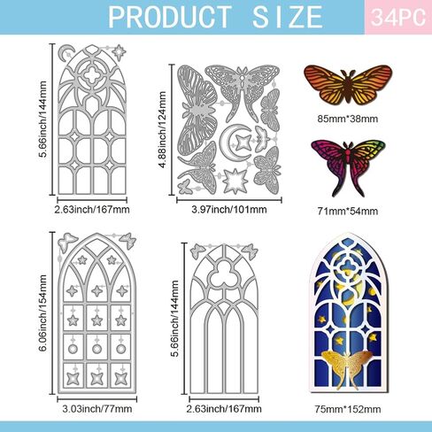 GLOBLELAND Window Frame Background Cutting Dies Skylight Die Cuts Plaque Cutting Die Best Wishes Cutting Dies for DIY Scrapbooking Card Making Journal Embossing Paper Craft Decor in Saudi Arabia