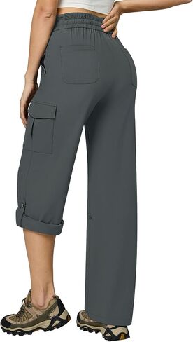Casei Women's Cargo Capris Quick Dry Lightweight Water Resistant Roll Up Hiking Pants with 6 Pockets Travel Casual Outdoor in Kuwait