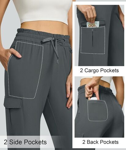 Casei Women's Cargo Capris Quick Dry Lightweight Water Resistant Roll Up Hiking Pants with 6 Pockets Travel Casual Outdoor in Kuwait