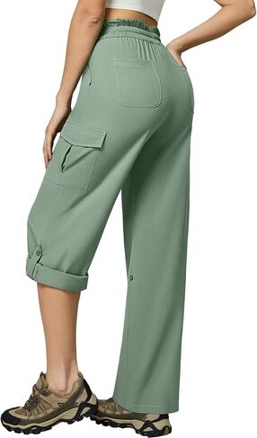 Casei Women's Cargo Capris Quick Dry Lightweight Water Resistant Roll Up Hiking Pants with 6 Pockets Travel Casual Outdoor in Kuwait