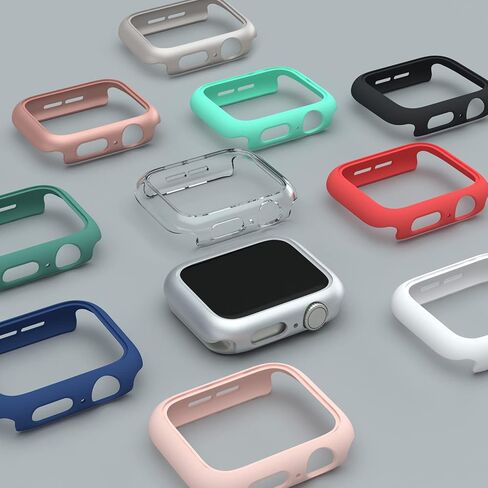 4 حزمة الحزمة الصدفة PC PC PCER متوافقة مع Apple Watch Series 10 46 مم ، وغطاء حافة الحماية المقاوم للخدش فائق الرقيق لسلسلة IWATCH 10 46 مم ، أسود/أسود/واضح/واضح in Kuwait