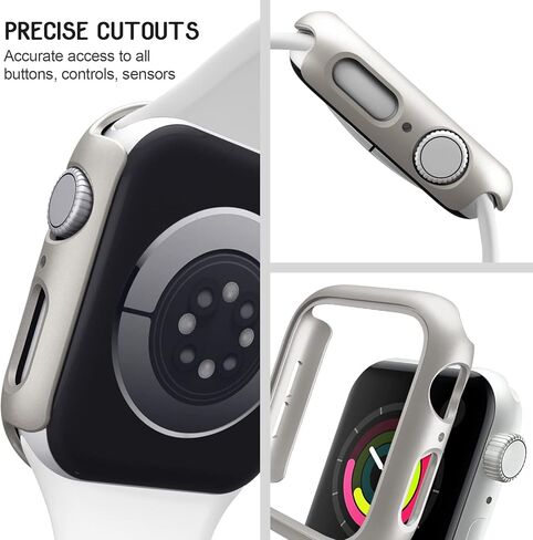 4 حزمة الحزمة الصدفة PC PC PCER متوافقة مع Apple Watch Series 10 46 مم ، وغطاء حافة الحماية المقاوم للخدش فائق الرقيق لسلسلة IWATCH 10 46 مم ، أسود/أسود/واضح/واضح in Kuwait