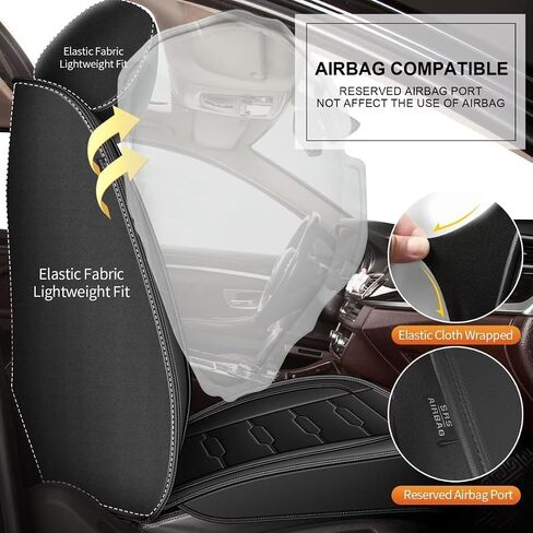 AOMSAZTO Car Seat Cover Custom Fit for 6 Seat Ford Explorer 2020-2025 Car Seat Cushion Protector Waterproof Faux Leather Automotive Seat Covers Full Set Black in Saudi Arabia