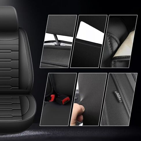 AOMSAZTO Car Seat Cover Custom Fit for 6 Seat Ford Explorer 2020-2025 Car Seat Cushion Protector Waterproof Faux Leather Automotive Seat Covers Full Set Black in Saudi Arabia