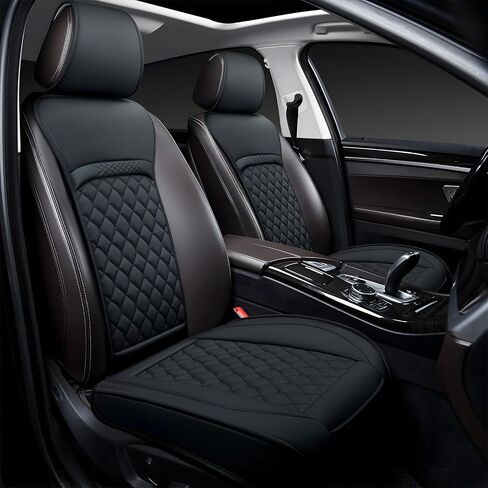Front Car Seat Covers for Ford,Leather Waterproof Seat Protector Custom Fit Ford Escape Explorer Fusion Maverick Edge EcoSport Fiesta,2 Pack,Black in Saudi Arabia