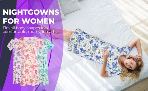 Jeffrico Womens Lightgowns Sleepwear Soft Pajama Dress Nightshirts in Kuwait
