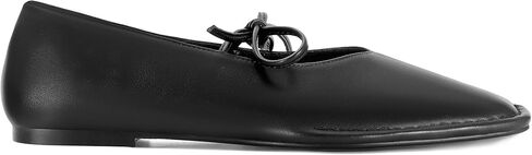 شقق الباليه الدانتيل للنساء القوس مربع إصبع القدم ماري جين فلاتس تنزلق على أحذية الباليه الجلدية in Kuwait