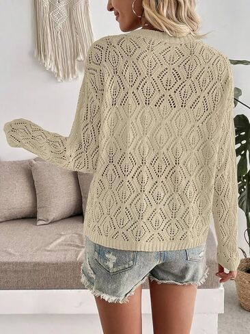 Allimy Womy's Crewneck Crochet Crochet Lightweight Summer Suptipts for Women Eduny 2025 Fall Outfits in Kuwait