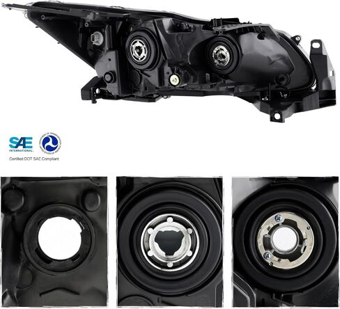 Akkon-Fits 2016-2017 Honda Accord Ex-L Se Sport [نوع الهالوجين] المصابيح الأمامية السوداء زوج مع مصباح أنبوب DRL LED in Saudi Arabia