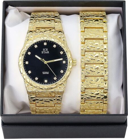 Techno Pave Men's 45mm Design Design Watch & Set Set ، Diamond Ascent Dial in Kuwait