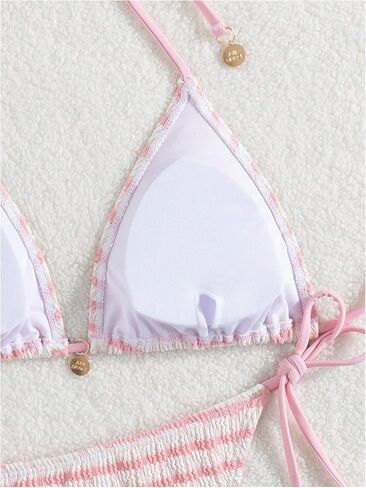 Wdirara Women Women's Halter Triangle Bikini Top Top Top Top Backless String Tops in Saudi Arabia