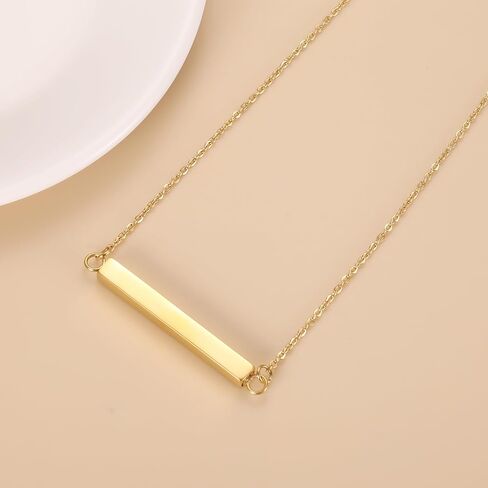 Horizontal Bar Urn Necklace For Ashes For Women Girls Stainless Steel Cremation Pendant Can Put Name/Date/Words Memorial Jewelry Keepsake Gifts in Kuwait
