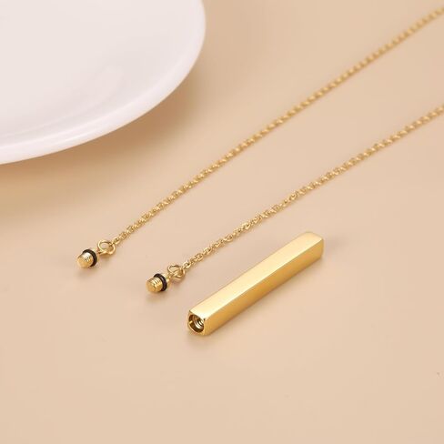 Horizontal Bar Urn Necklace For Ashes For Women Girls Stainless Steel Cremation Pendant Can Put Name/Date/Words Memorial Jewelry Keepsake Gifts in Kuwait