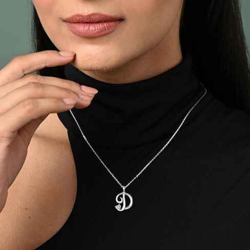 26 Initial Necklaces for Women,Heart Moissanite Letter A-Z Necklace 925 Sterling Silver Moissanite Diamond Pendant Anniversary Birthday Christmas Jewelry Gifts for Mom Her Wife in Kuwait