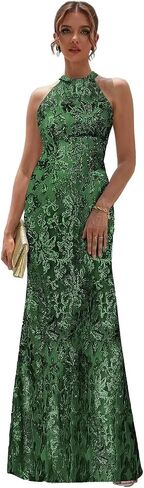 Halter Mother of The Bride Dresses for Women Sequin Mermaid Evening Formal Dress in Saudi Arabia
