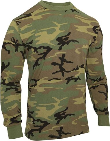 Rothco Long Sleeve Vintage T-Shirt - Woodland Camo, XL in Saudi Arabia
