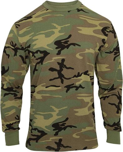 Rothco Long Sleeve Vintage T-Shirt - Woodland Camo, XL in Saudi Arabia