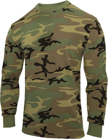 Rothco Long Sleeve Vintage T-Shirt - Woodland Camo, XL in Saudi Arabia
