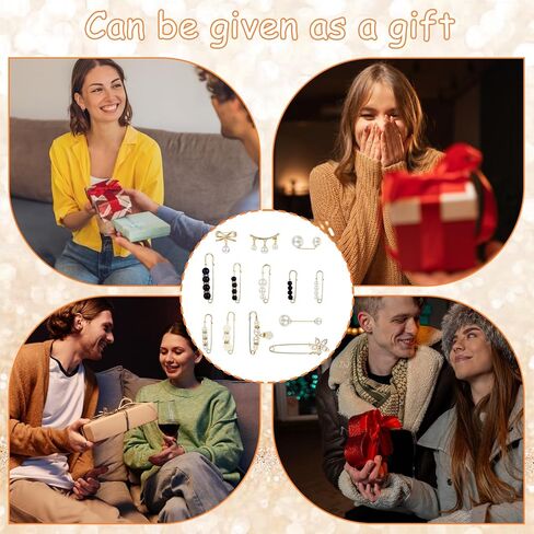 13 PCS Pearl Clothing Pin ، Boux Pearl Brouches for Women's Clothing ، Frooch Brooch for Shaw Jeist Sweater in Kuwait