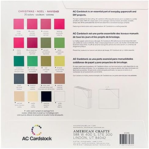 American Crafts 12x12 Card Stock Pack, 60 Sheets Total 3 Sheets Of 20 Colors, Tropical Arts Crafts Supplies Celebration Paper Card Stock Colored Card Stock For Printer Card Stock Paper Colored Paper in Saudi Arabia