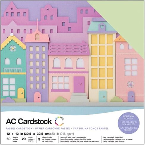 American Crafts 12x12 Card Stock Pack, 60 Sheets Total 3 Sheets Of 20 Colors, Tropical Arts Crafts Supplies Celebration Paper Card Stock Colored Card Stock For Printer Card Stock Paper Colored Paper in Saudi Arabia