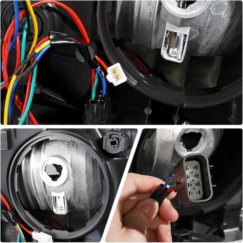 DNA Motoring LED DRL Strip Projector المصابيح الأمامية المتوافقة مع 14-15 Chevy Silverado 1500 ، اليسار+اليمين ، Chrome/Amber ، HL-HPL-CSIL14-CH-AM in Saudi Arabia