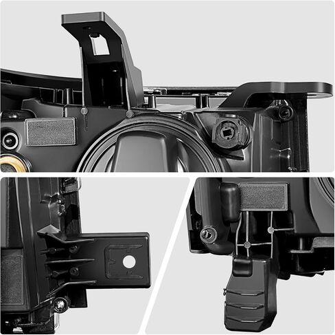 DNA Motoring LED DRL Strip Projector المصابيح الأمامية المتوافقة مع 14-15 Chevy Silverado 1500 ، اليسار+اليمين ، Chrome/Amber ، HL-HPL-CSIL14-CH-AM in Saudi Arabia