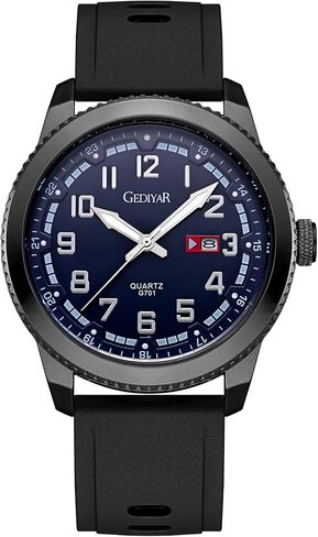 Men's Large Big Face Waterproof Silicone Band Watch for Men Quartz Analog, Easy Read Male Dress Date Luminous Sport Watch - Durable & Stylish in Kuwait
