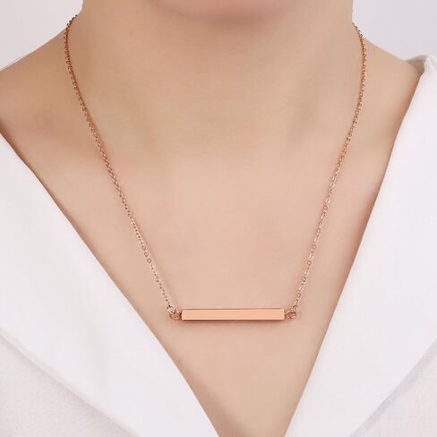 Horizontal Bar Urn Necklace For Ashes For Women Girls Stainless Steel Cremation Pendant Can Put Name/Date/Words Memorial Jewelry Keepsake Gifts in Kuwait