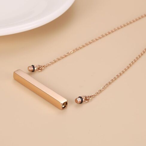 Horizontal Bar Urn Necklace For Ashes For Women Girls Stainless Steel Cremation Pendant Can Put Name/Date/Words Memorial Jewelry Keepsake Gifts in Kuwait