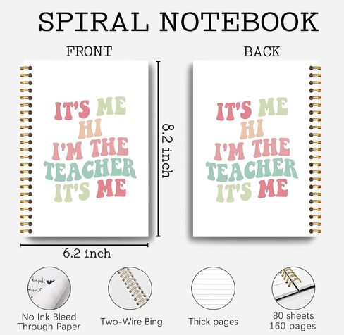 Teacher Notebook, Teacher Journal, Teacher Gifts for Women, Teacher Gifts for Christmas, Teacher Appreciation Gifts, Thank You Teacher Gifts, Groovy Boho Floral Spiral Notebook 5.5x8.3 Inches in Saudi Arabia