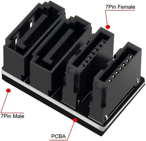 NFHK Single Sata 7pin أنثى إلى 7pin ذكور 360 درجة محول الزاوية لسطح المكتب SSD HDD Mainboard اللوحة الأم in Kuwait