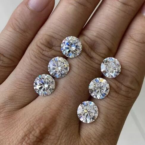 Lab Grown Diamond 1X1 MM Round Shape Stone 220 Pcs Excellent D Color VVS1 Clarity GIE Certified Diamonds Perfect for Luxury Fine Jewelry Creation Earrings, Neckalace in Saudi Arabia