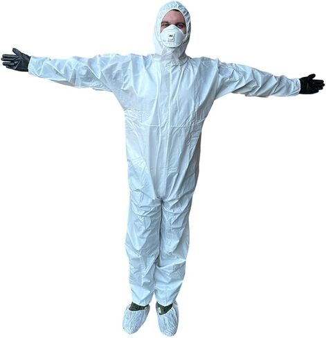 Hazmat Suits Hooded Coveralls Disposable Chemical-Resistant, Elastic, Unisex-Adult Industrial in Kuwait