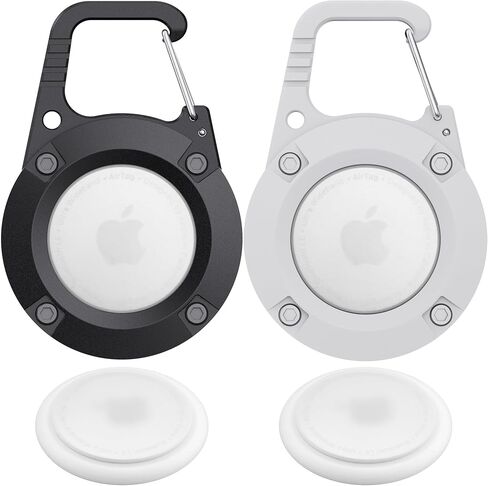 for AirTag Holder 2 Pack,Ultra-Durable Apple AirTag Keychain Case with Carabiner,Waterproof AirTag Holder for Luggage,Keys,Backpack,Car,Bags,Kids in Kuwait