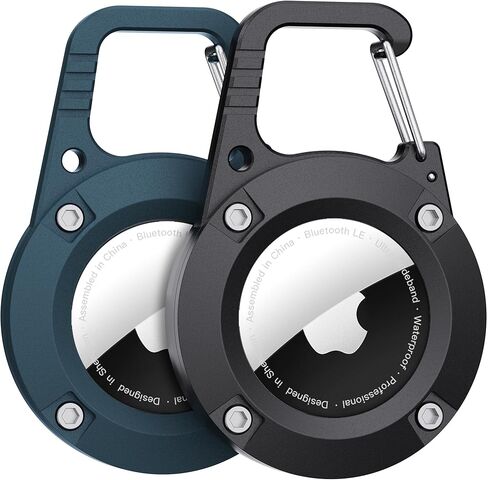 for AirTag Holder 2 Pack,Ultra-Durable Apple AirTag Keychain Case with Carabiner,Waterproof AirTag Holder for Luggage,Keys,Backpack,Car,Bags,Kids in Kuwait