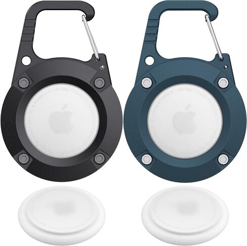 for AirTag Holder 2 Pack,Ultra-Durable Apple AirTag Keychain Case with Carabiner,Waterproof AirTag Holder for Luggage,Keys,Backpack,Car,Bags,Kids in Kuwait