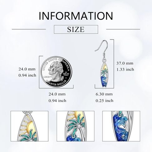 Ocean Earrings Sterling Silver Sea Animal Dangle Drop Earrings Ocean Jewelry Birthday Gifts for Women in Saudi Arabia