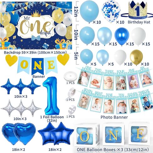 Winrayk 156Pcs First Trip Around the Sun Decorations 1st First Birthday Decorations for Boy, One Boxes Backdrop Tablecloth Hat Foil Balloon Cake Topper, Galaxy Space 1st Birthday Party Decorations Boy in Saudi Arabia