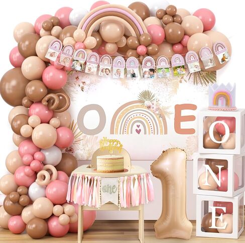 Winrayk 156Pcs First Trip Around the Sun Decorations 1st First Birthday Decorations for Boy, One Boxes Backdrop Tablecloth Hat Foil Balloon Cake Topper, Galaxy Space 1st Birthday Party Decorations Boy in Saudi Arabia