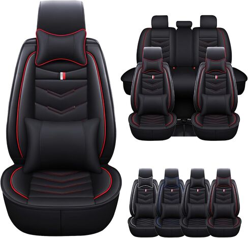 غطاء مقعد السيارة لـ Dodge Promaster 2014-2024 ، وسادة هوائية متوافقة مع مقاومة للماء ، وحامي مقعد جلدي متميز (مقعدين فاخر ، أسود) in Kuwait