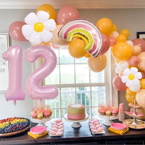Groovy 5th Birthday Party Decorations Five Is A Vibe Banner Daisy Rainbow Balloons for Boho Hippie Daisy Birthday Party 60s 70s Party 5th Birthday Supplies in Saudi Arabia