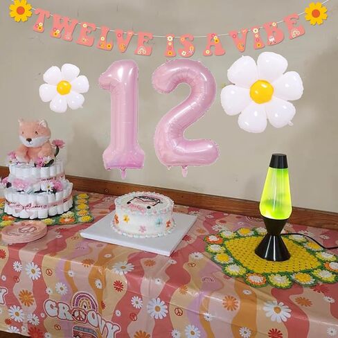 Groovy 5th Birthday Party Decorations Five Is A Vibe Banner Daisy Rainbow Balloons for Boho Hippie Daisy Birthday Party 60s 70s Party 5th Birthday Supplies in Saudi Arabia