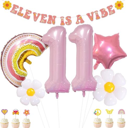 Groovy 5th Birthday Party Decorations Five Is A Vibe Banner Daisy Rainbow Balloons for Boho Hippie Daisy Birthday Party 60s 70s Party 5th Birthday Supplies in Kuwait