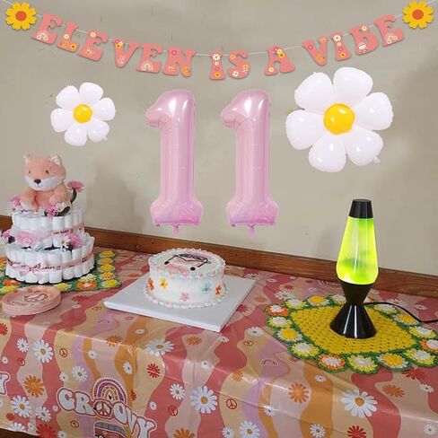 Groovy 5th Birthday Party Decorations Five Is A Vibe Banner Daisy Rainbow Balloons for Boho Hippie Daisy Birthday Party 60s 70s Party 5th Birthday Supplies in Kuwait