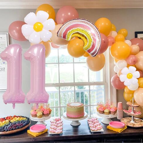 Groovy 5th Birthday Party Decorations Five Is A Vibe Banner Daisy Rainbow Balloons for Boho Hippie Daisy Birthday Party 60s 70s Party 5th Birthday Supplies in Kuwait