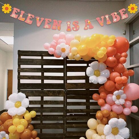 Groovy 5th Birthday Party Decorations Five Is A Vibe Banner Daisy Rainbow Balloons for Boho Hippie Daisy Birthday Party 60s 70s Party 5th Birthday Supplies in Kuwait