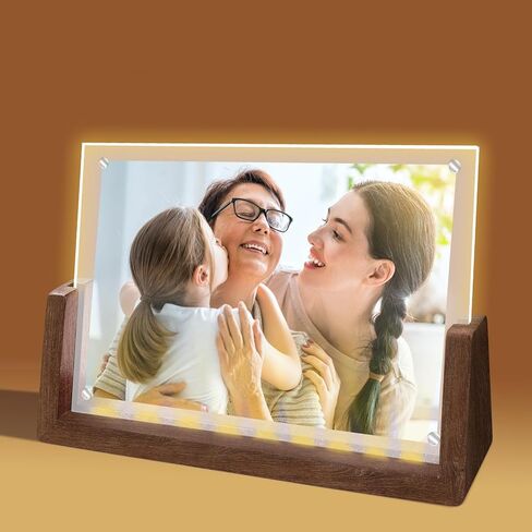 5x7 Picture Frame with Clor-changing Light, Gift Packaging, Photo Gifts for Mom Wife or Female Friends, Clear Acrylic Frames Fits Photos of 4 x 6 or 5 x 7 In (Vertical) in Kuwait