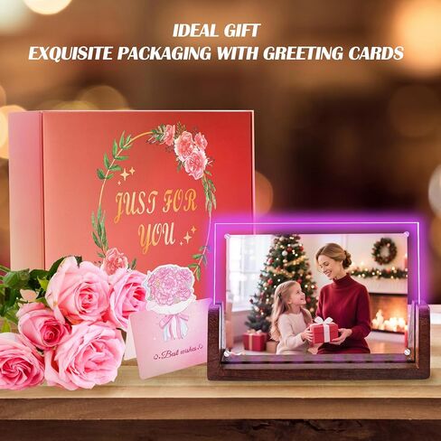 5x7 Picture Frame with Clor-changing Light, Gift Packaging, Photo Gifts for Mom Wife or Female Friends, Clear Acrylic Frames Fits Photos of 4 x 6 or 5 x 7 In (Vertical) in Kuwait